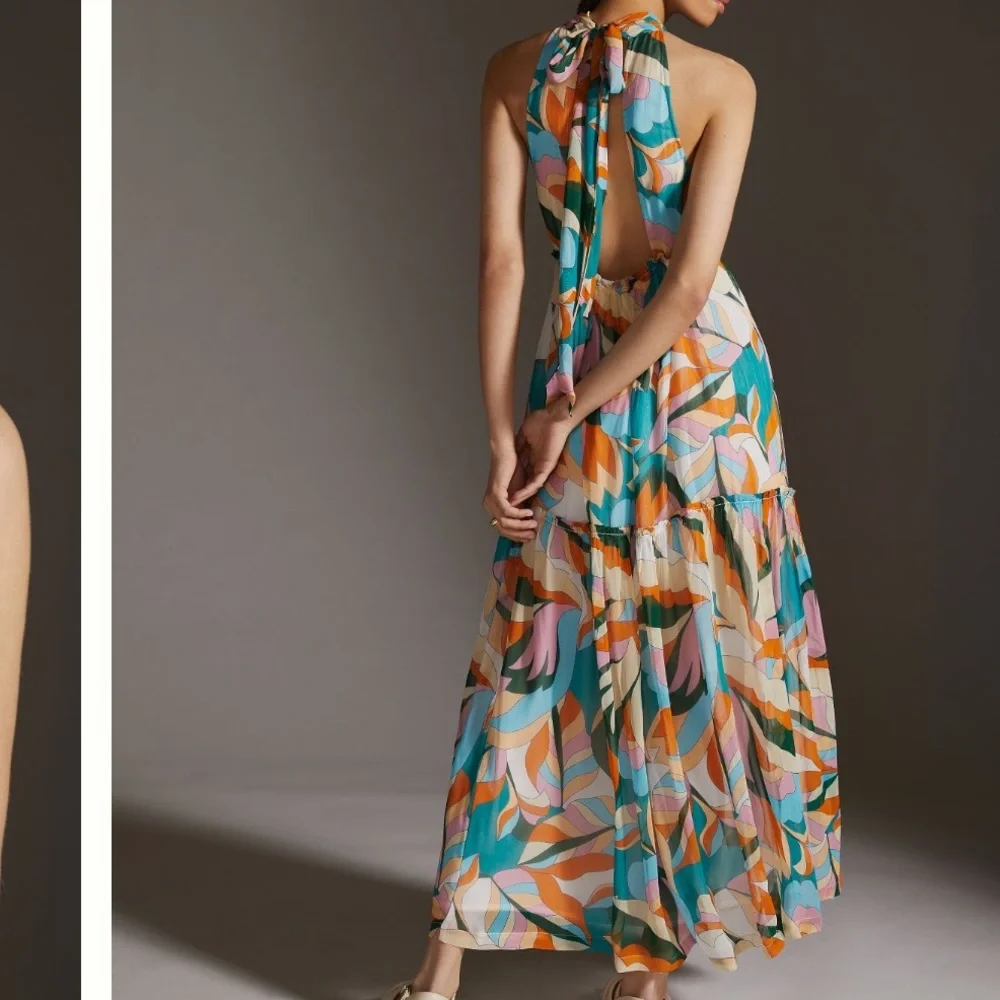 Anthropologie Maeve keyhole halter maxi dress - Picture 3 of 11